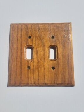 Vintage Wood Grain Double Toggle Wall Plate